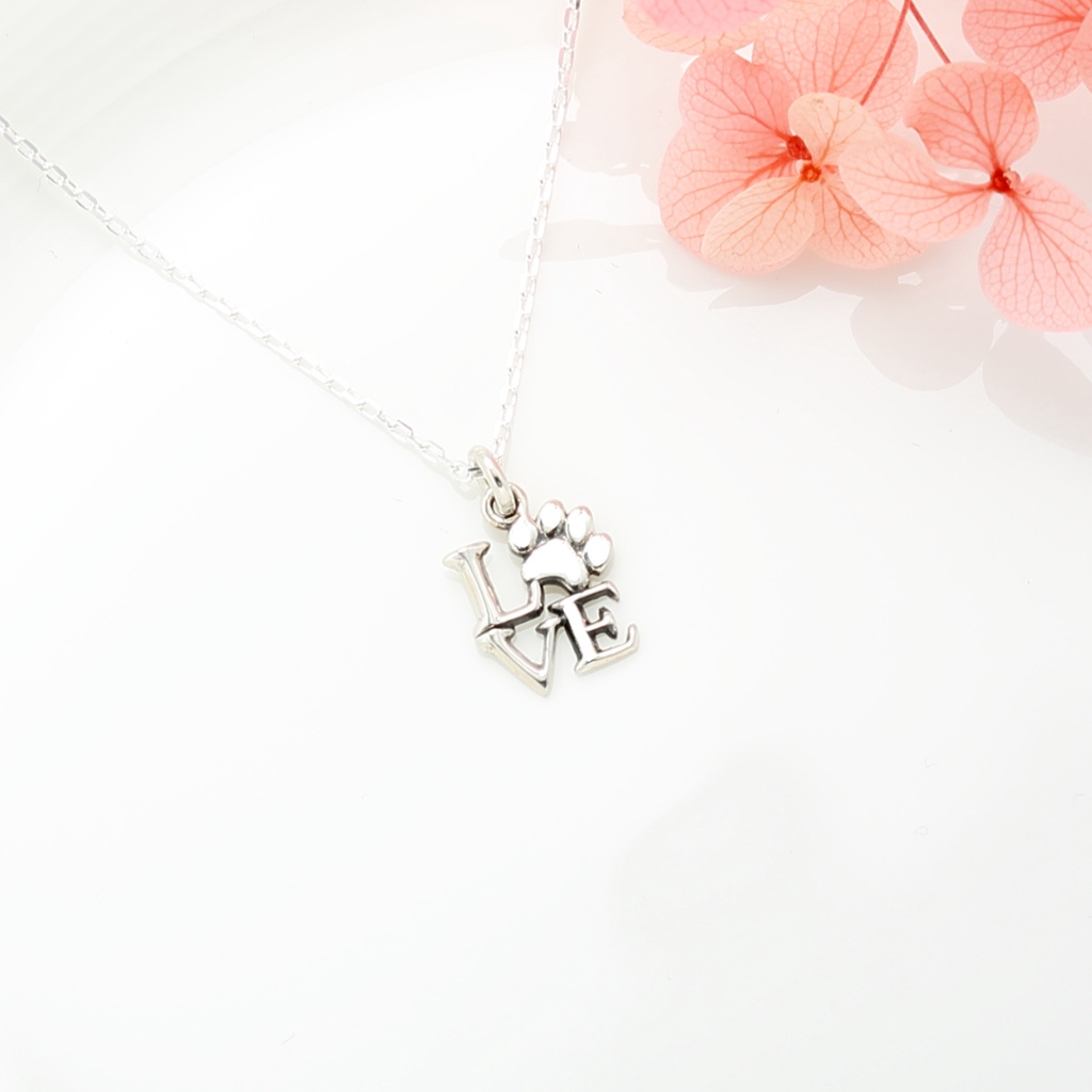 【Angel & Me】Love Cat Dog Paw s925 sterling silver necklace Christmas gift, , large