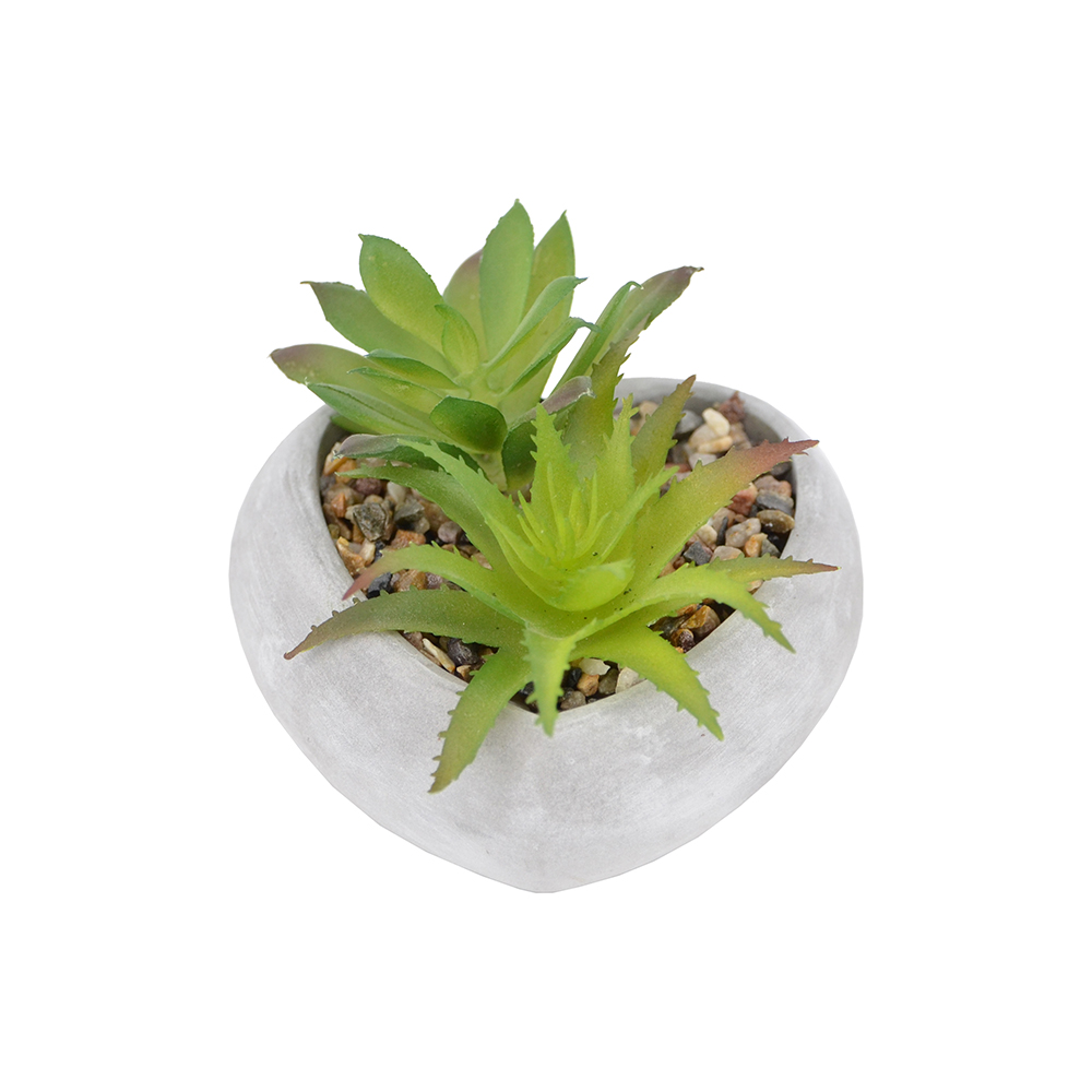 CEMENT HEART SHAPE ARTIFICIAL PLANT , , large