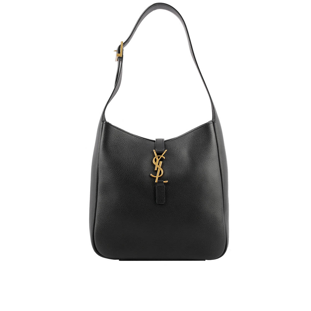 YSL LE 5 A 7 Hobo 小牛皮小款肩背包/黑色, , large