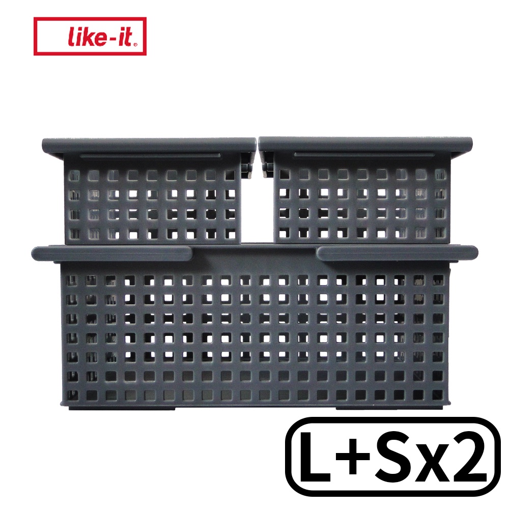 【this-this】日本Like-it｜簡約收納手提籃三入組(S*2+L), , large