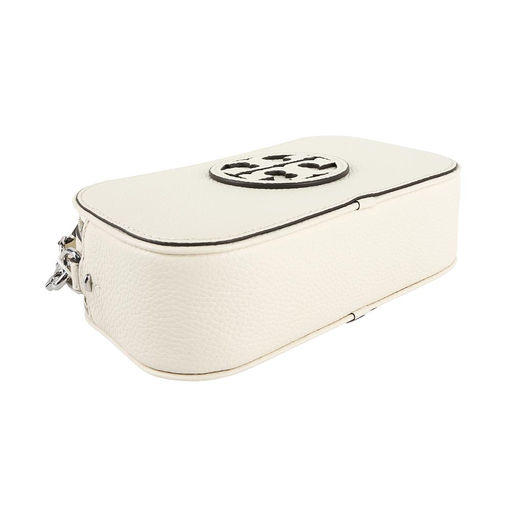 TORY BURCH Miller 荔枝紋雙拉鍊迷你相機包(新象牙白), , large