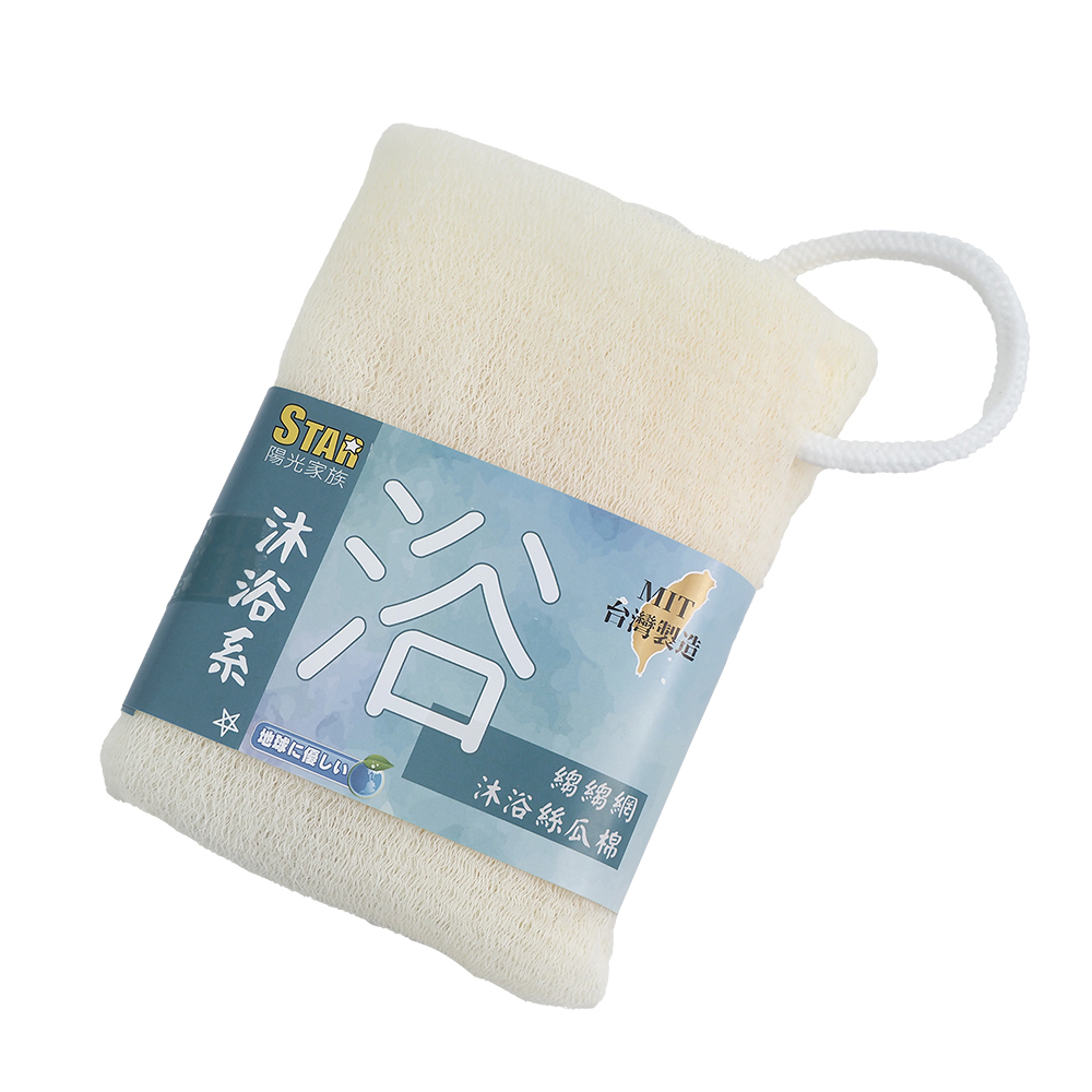 皺皺網沐浴絲瓜棉-6入, , large