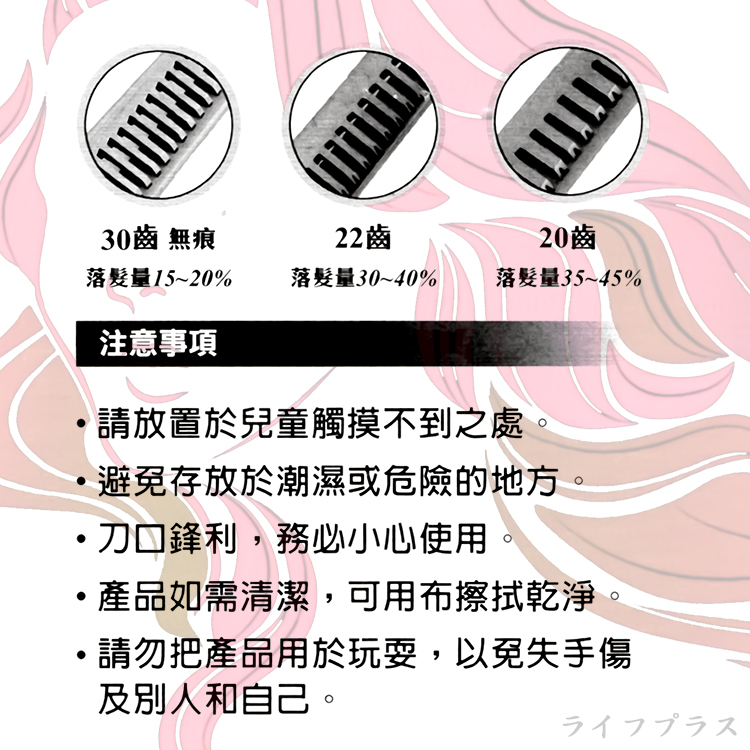 SUNDEN專業無痕不鏽鋼打薄剪+髮梳-1組, , large