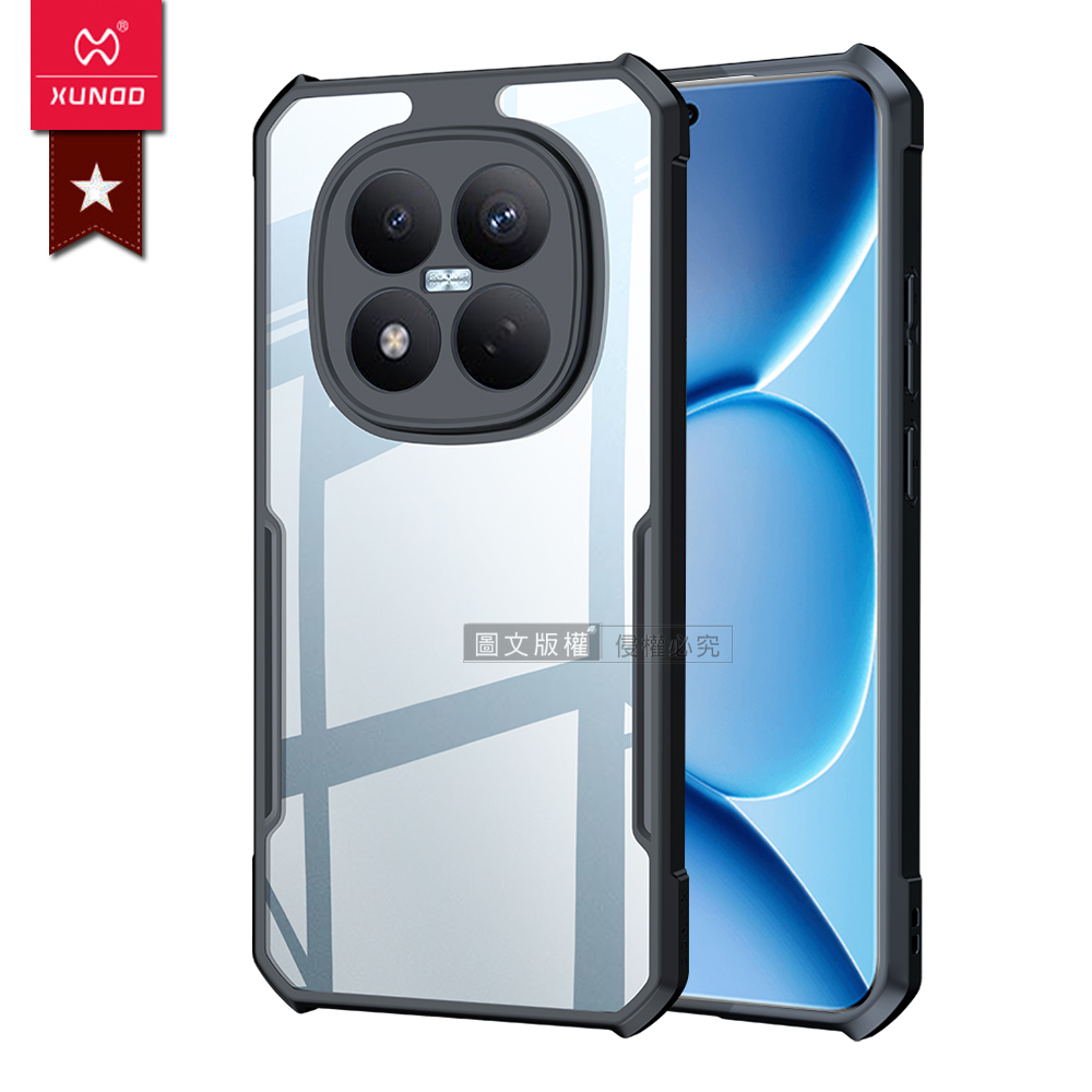 XUNDD訊迪 軍事防摔 紅米Redmi Note 15 Pro 5G 鏡頭全包覆 清透保護殼 手機殼(夜幕黑), , large