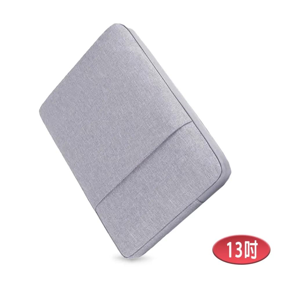13-inch LB14G Tranquil Book Journey Series iPad/Mac/Tablet/Laptop Front Zipper Pocket Protective Sleeve (Mist Gray), 灰, large