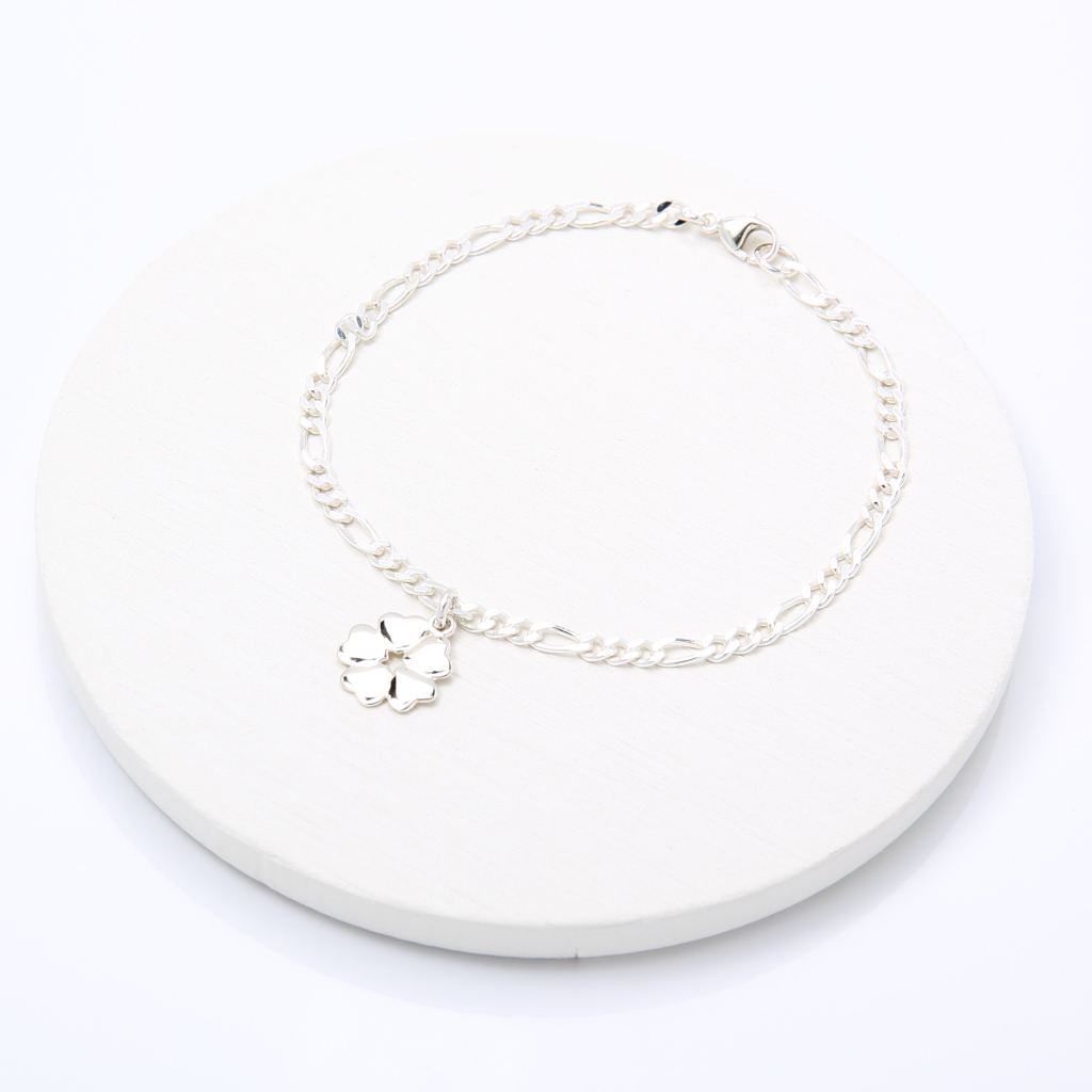 【Angel & Me】Love Clover Flower s925 sterling silver bracelet Anklet gift, , large