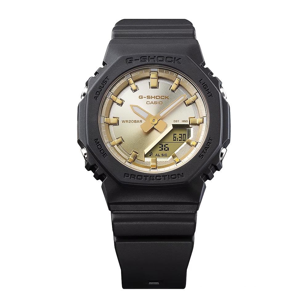 CASIO 卡西歐 G-SHOCK 日落時刻 漸層環保雙顯手錶-黑 GMA-P2100SG-1A, , large