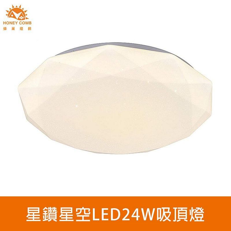 [Honey Comb]北歐星空LED24W小空間浴室陽台吸頂燈 黃光(V1892Y), , large