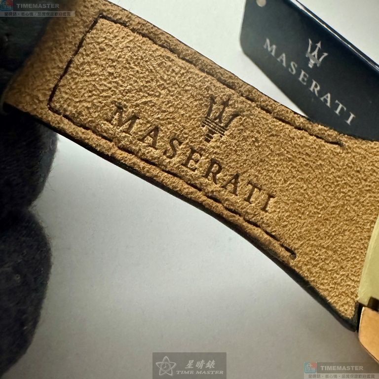 [星晴錶業]MASERATI手錶,42mm, 48mm,R8871605003黑色錶面玫瑰金錶殼深黑色真皮皮革錶帶款, , large