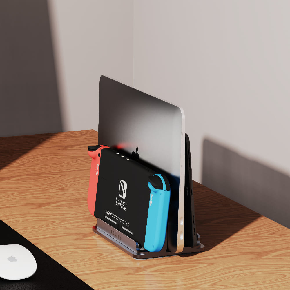 [OneMore Co., Ltd.] Allite Adjustable Aluminum Vertical Laptop & Tablet Stand (3-Slot), , large