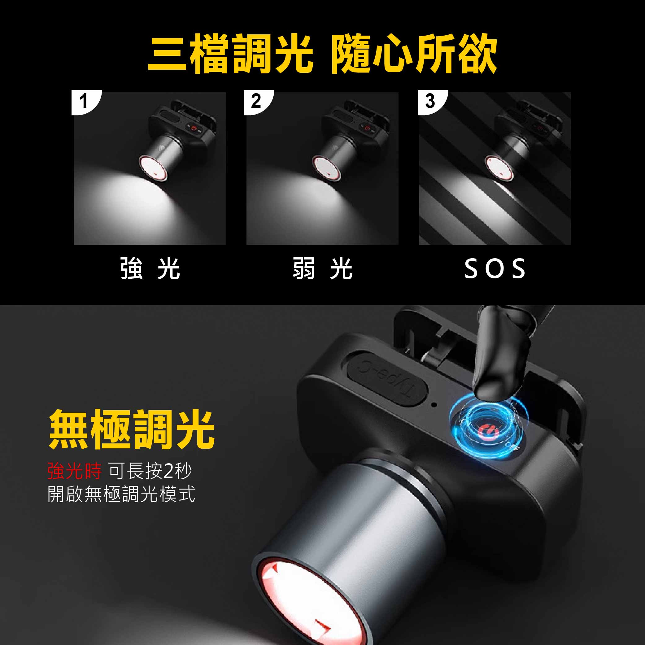 鉅玉經典｜38W白激光調焦充電式頭燈 HK-K1068, , large