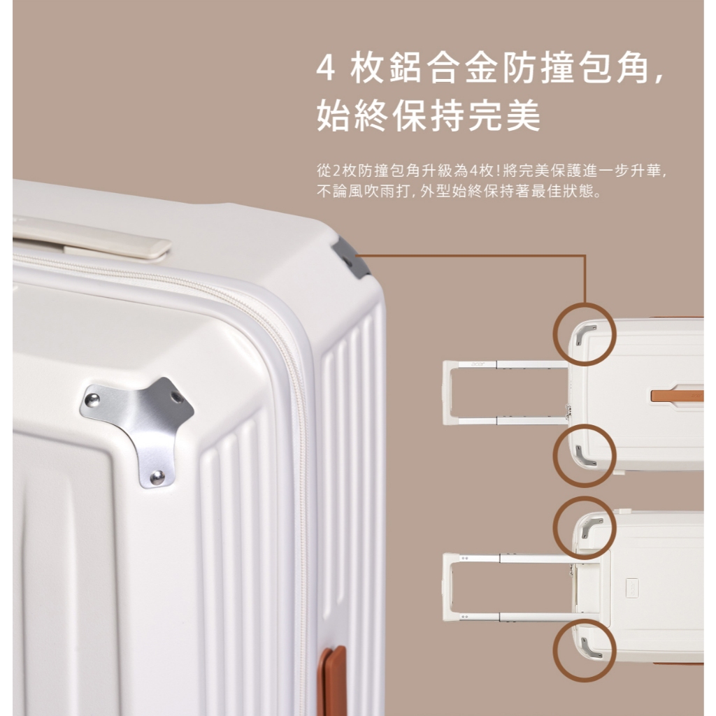【Acer】墨爾本拉鍊行李箱 胖胖箱 3尺寸套裝組, , large