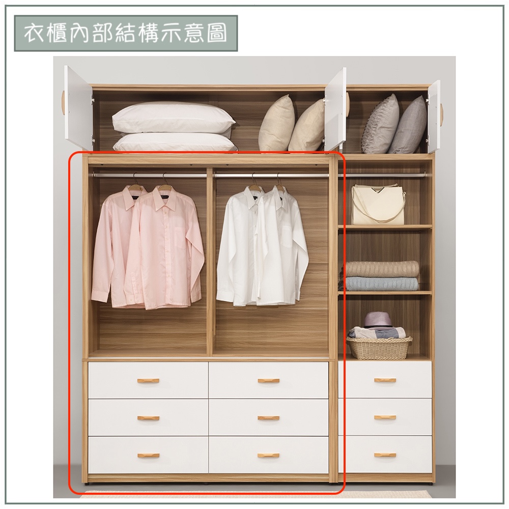 【唯熙傢俱】寶拉雙色5尺滑門衣櫃, , large