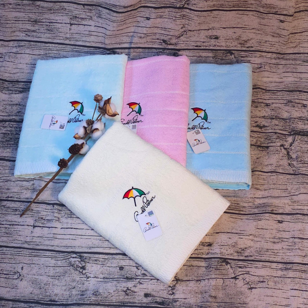 [凱美棉業] MIT台灣製 雨傘牌 刺繡LOGO浴巾 頂級12兩超厚實 淡雅淺色白線條款, , large