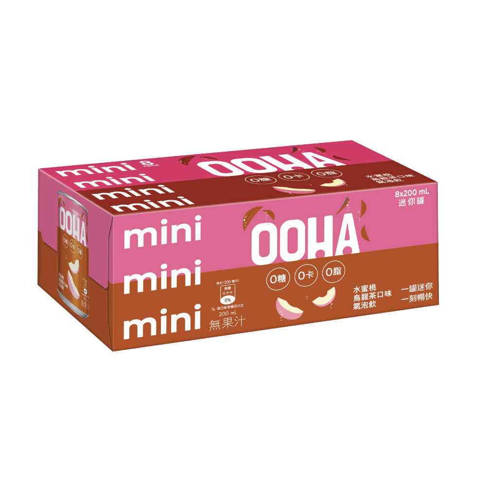OOHA SPARKLING PEACH OOLONG 200MLx8, , large