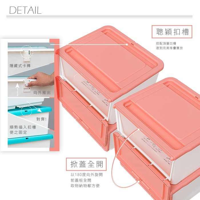 【Y HOUSE】Fully open storage box/storage box/organization box/plastic box-35L red, , large
