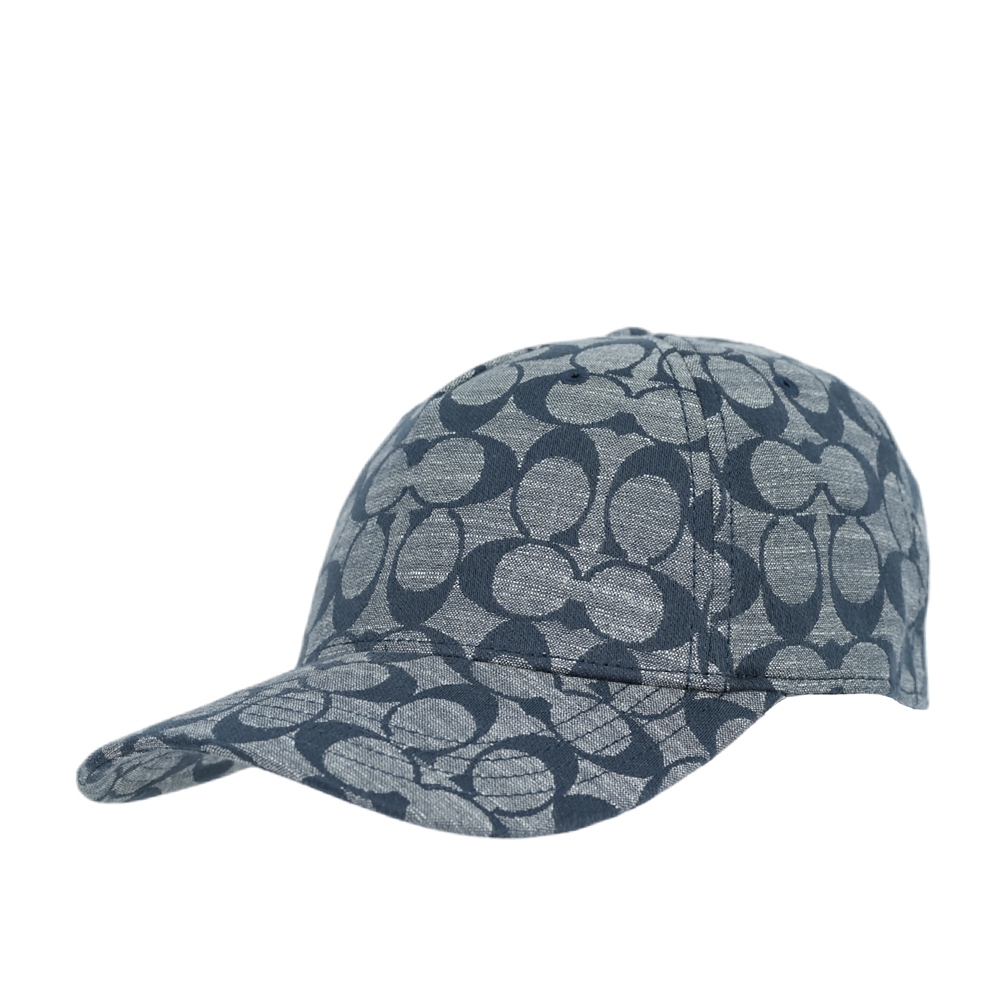 COACH CC Logo Chambray 織布棒球帽 XS-S/藍色, , large