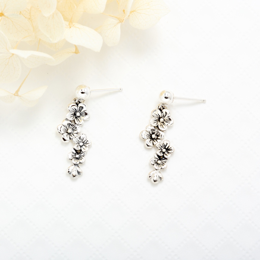 【Angel & Me】Sakura Cherry Bloom s925 sterling silver earrings Christmas gift, , large