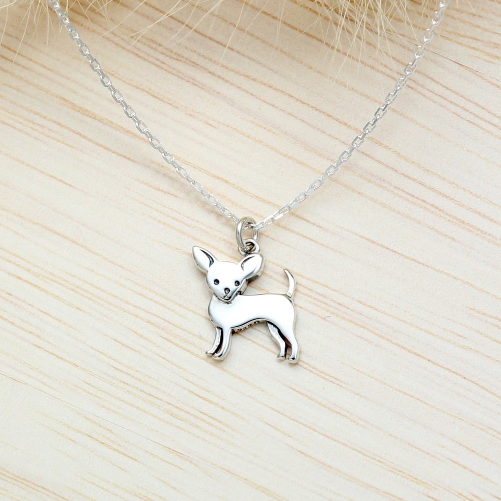 【Angel & Me】Chihuahua Dog s925 sterling silver necklace Birthday gift, , large