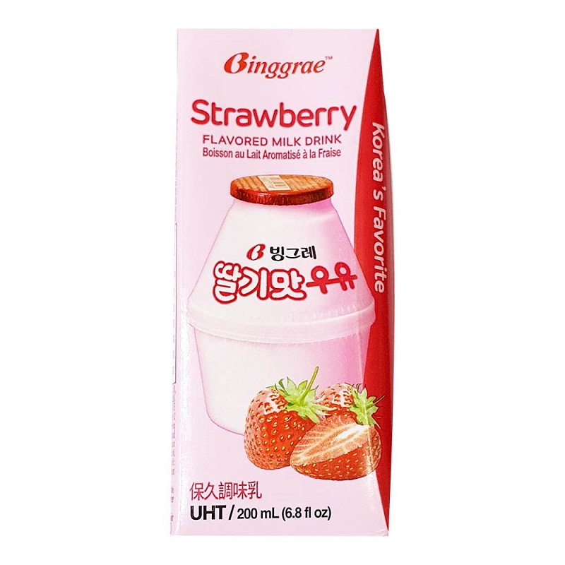 Strawberry flavored milk drink, , large