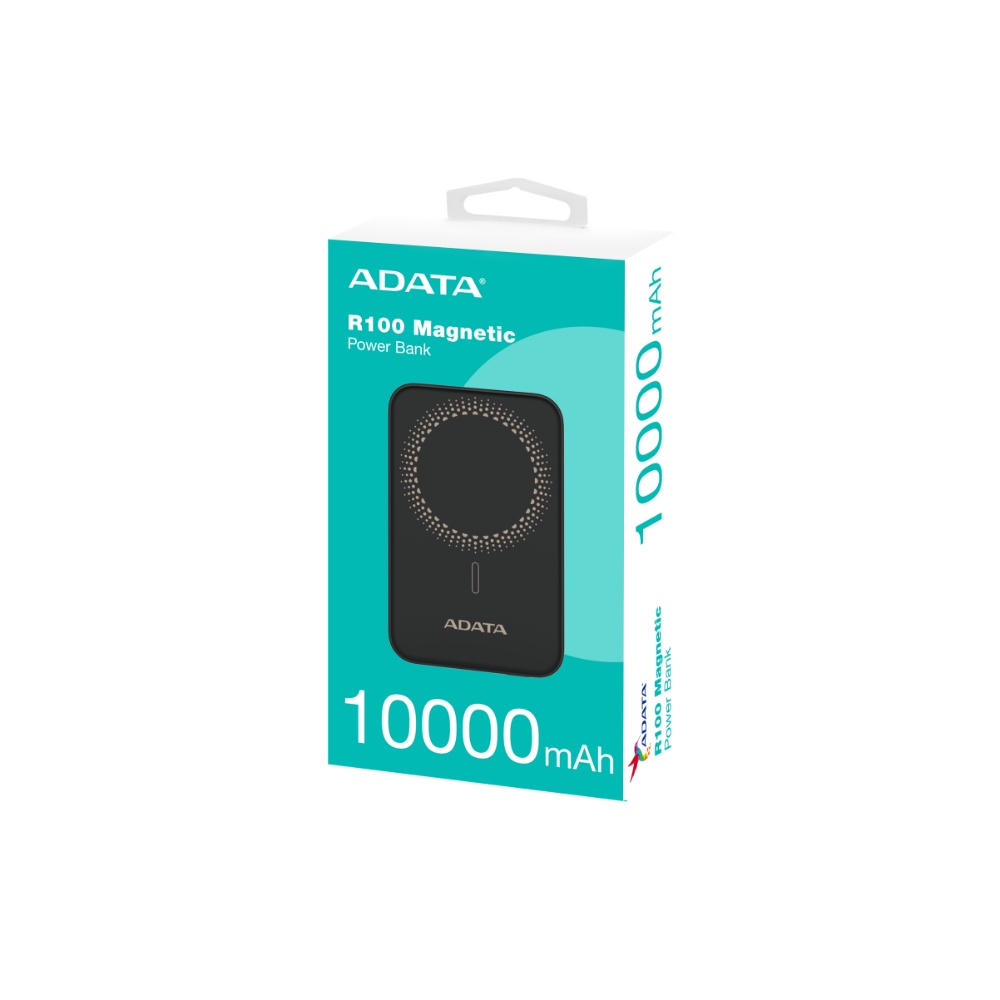 【ADATA 威剛】R100 磁吸式 行動電源 10000mAh 快充 Magsafe 無線充電 背蓋腳架, , large