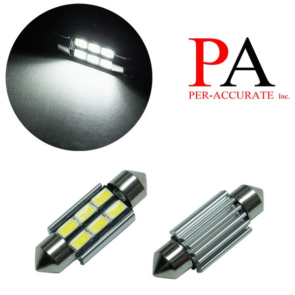 【PA LED】雙尖 36MM 白光 6晶 5730 SMD LED 室內燈 腳踏燈 牌照燈 閱讀燈 行李箱燈 迎賓燈, , large