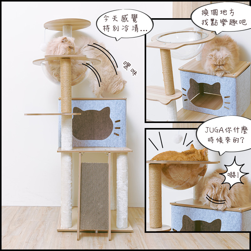 【Y HOUSE】Three views and two bedrooms, light luxury and elegant cat house, cat jumping platform, cat climbing frame, cat bed, coarse hemp rope column, cat scratching board, cat house, , large