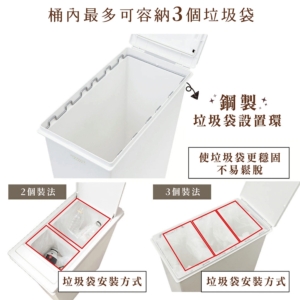 日本 LIV PLUS｜PROPRETE 單手按壓垃圾桶 45L, , large