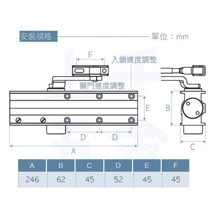 門弓器【FAULTLESS 加安】自動關門器 HO985 外停 門開180度(可自行調整), , large