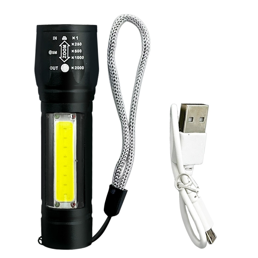 Utility brand PR-A14W10 USB rechargeable LED aluminum alloy flashlight focusing type Lightweight portable lighting with charging cable, , large