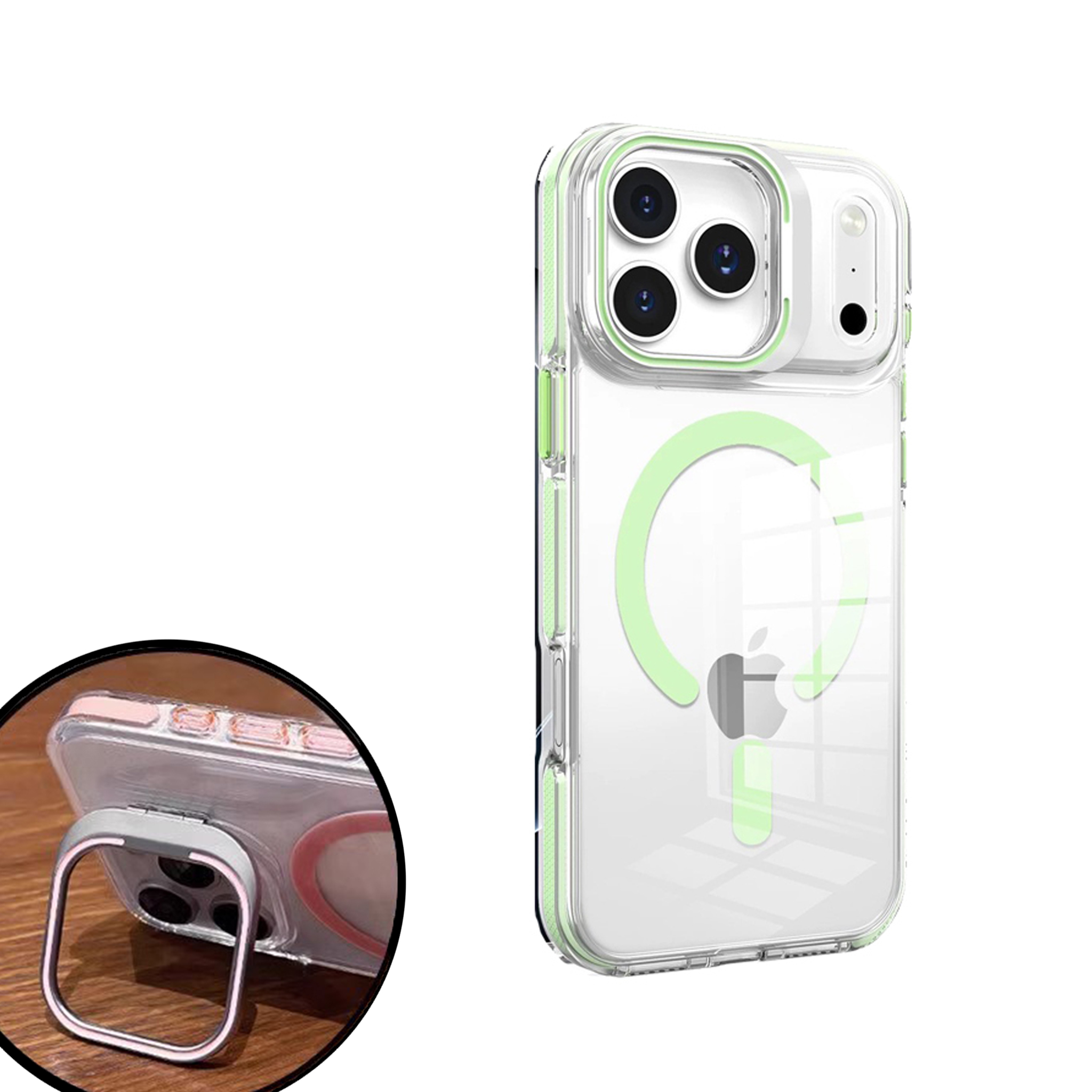 【山水之寶】iPhone 17/17Air/17Pro/17Promax手機殼 隱形鏡框支架磁吸防摔殼 J2 無線充電, , large