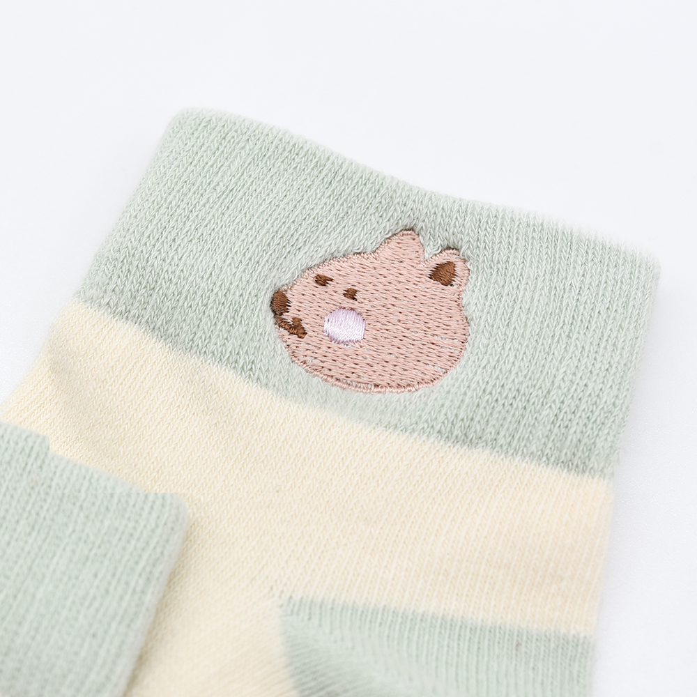 刺繡寬口短襪-松鼠, , large
