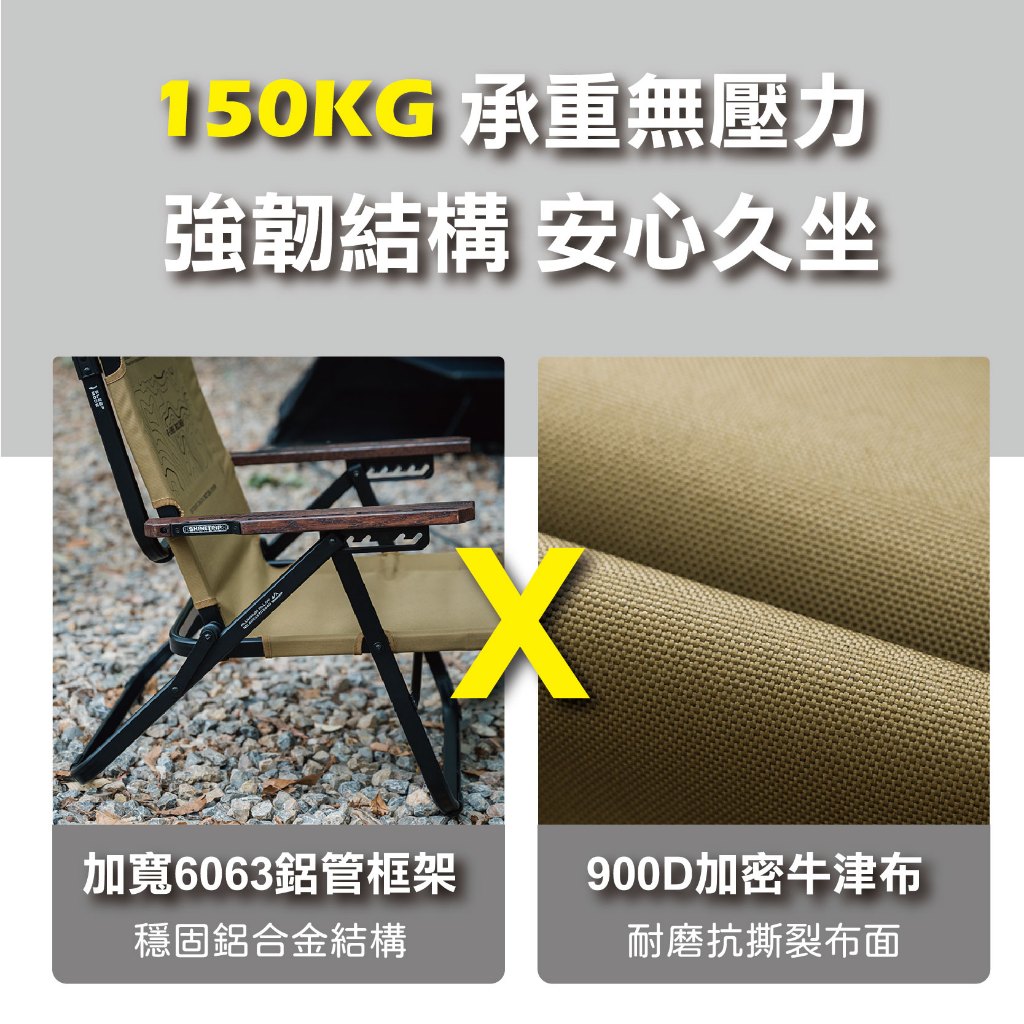 【ShineTrip 山趣】 ST-05 六檔調節躺椅 鋁合金躺椅 加寬椅面 承重150KG 逐暮黑, , large