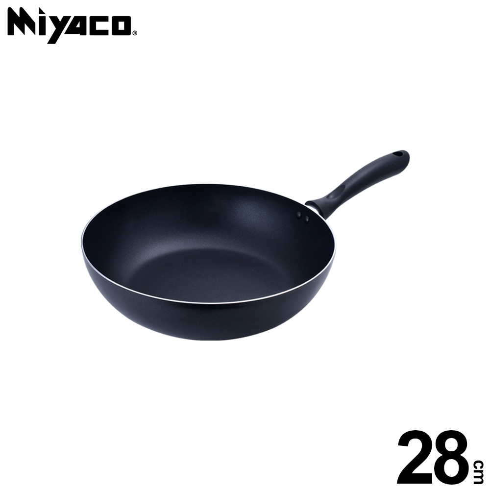 Miyaco 米雅可 黑晶導磁不沾深型平底鍋IH無蓋 28cm-Leidea樂德兒, , large