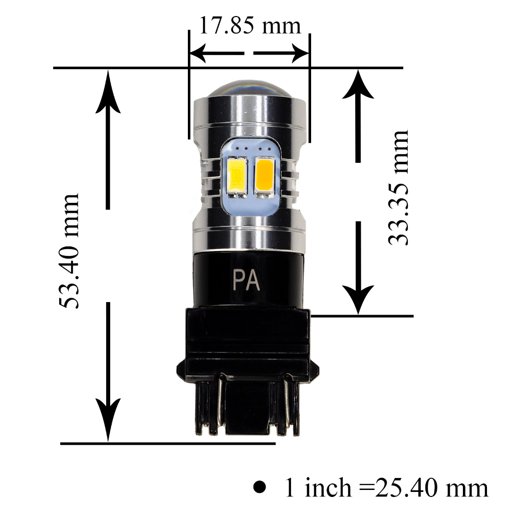 【PA LED】3157 1157 雙色 LED燈泡 黃光 白光 小燈 日行燈 方向燈 12晶 5630 魚眼透鏡, , large