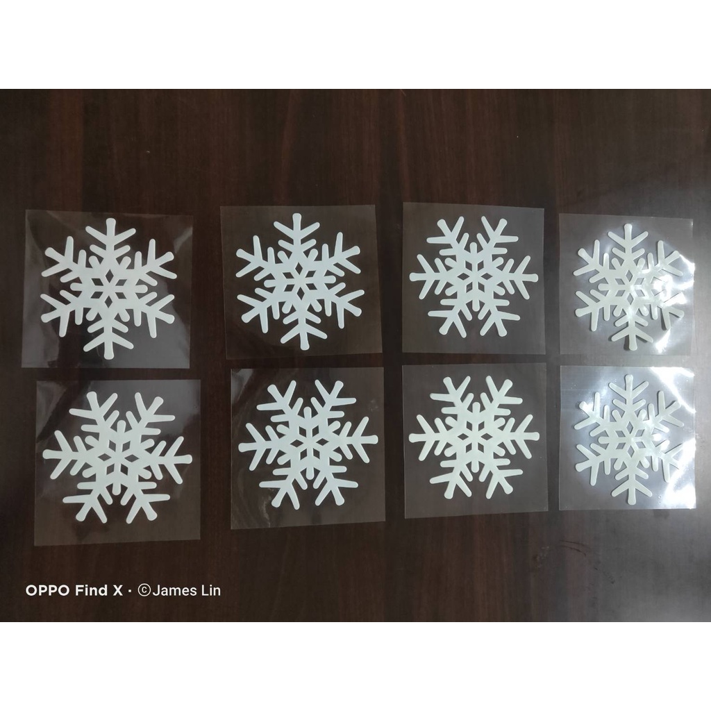 GS MALL 台灣製造 夜光雪花窗貼 雪花窗貼 夜光窗貼 雪花貼 玻璃貼 造型貼 車窗貼 夜光貼 雪花貼, , large