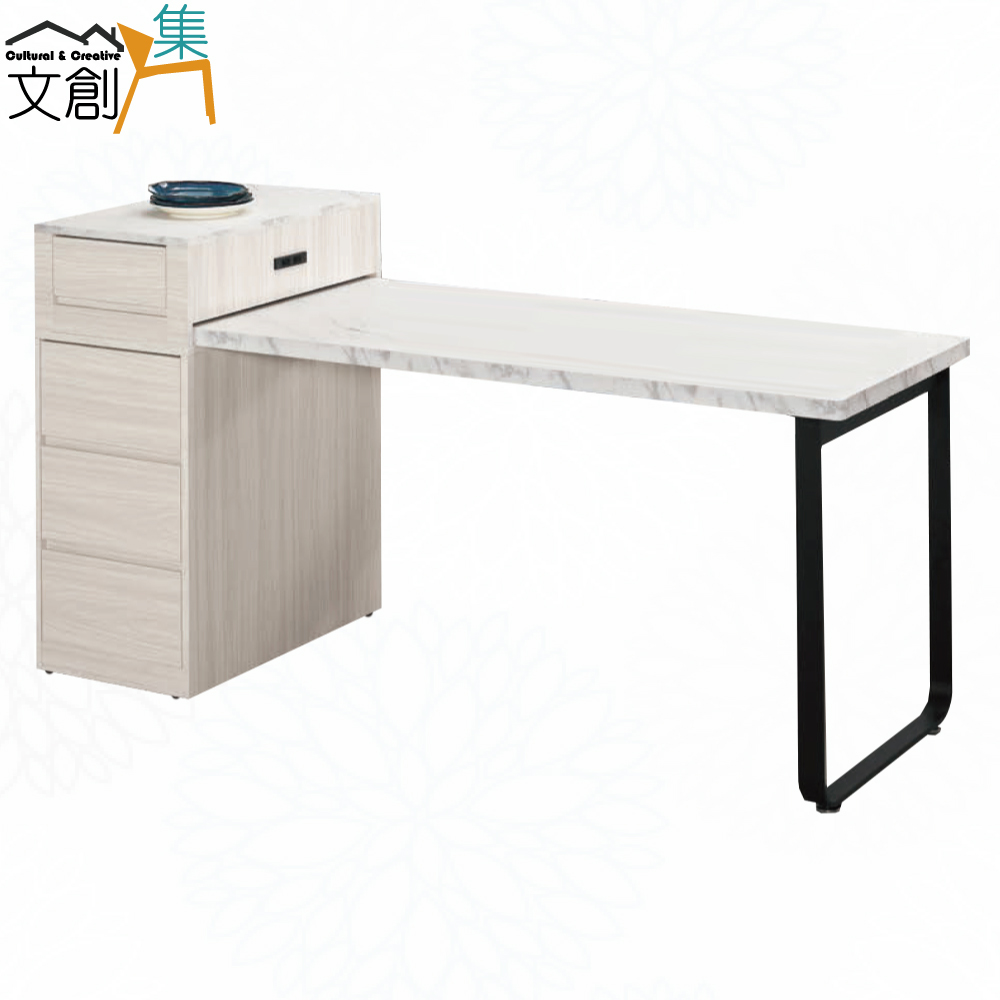 【文創集】寶亞雙色4.1尺四抽中島桌櫃組合(客約商品), , large