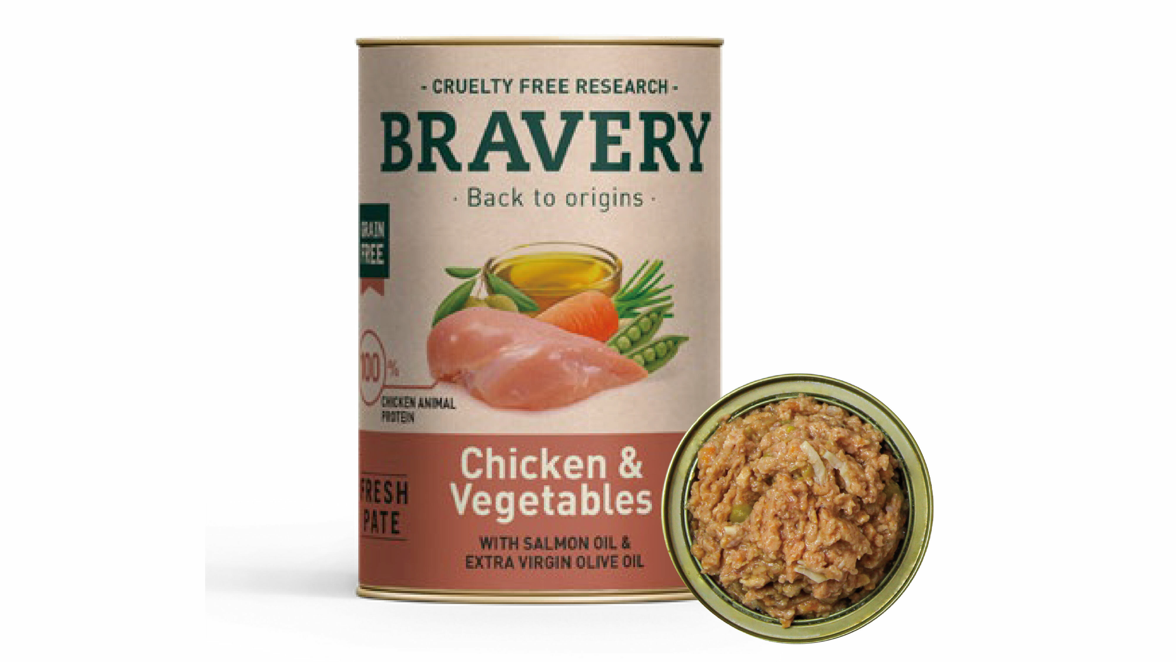 【拉拉寵物小舖】西班牙 Bravery 焙菲力 狗罐頭 290g 狗主食罐 全齡犬 雞肉蔬菜 無穀 單一肉源 低敏, , large
