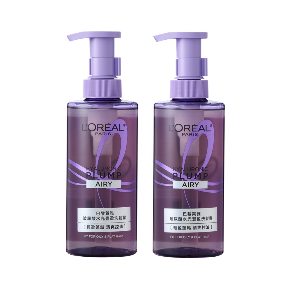 (免運)【L'Or&eacute;al Paris巴黎萊雅】玻尿酸水光豐盈洗髮露440ml 兩入組 公司貨, , large