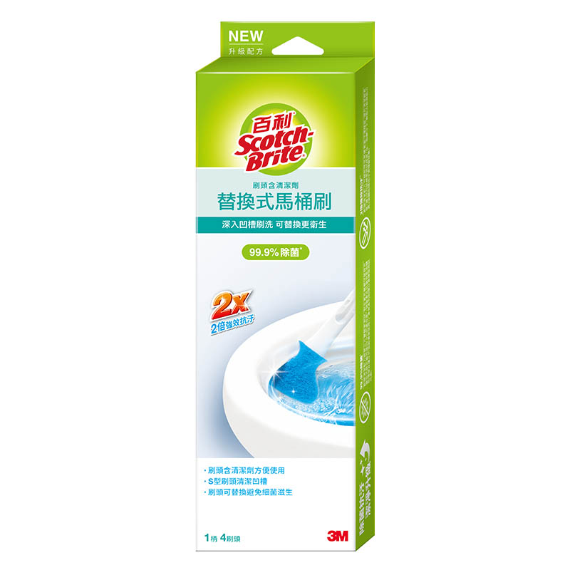 3M百利替換式馬桶刷除菌抗汙清潔型, , large