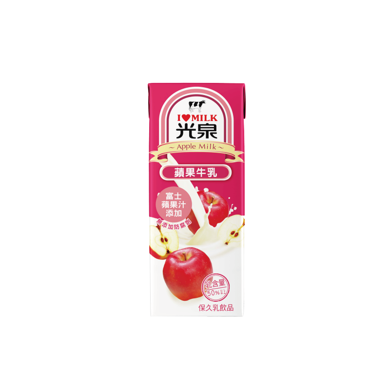 光泉蘋果牛乳200ml, , large