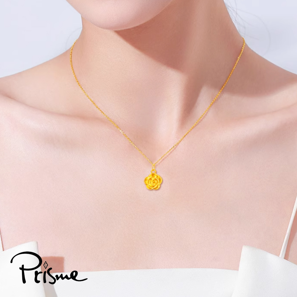 【Prisme Gold】黃金項鍊 玫瑰 鍊墜項鍊 (金重:約0.07錢&plusmn;0.03), , large