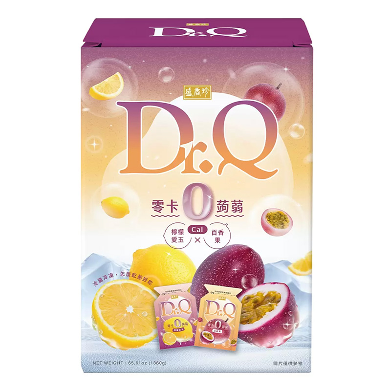 盛香珍 Dr.Q 零卡蒟蒻 百香果+檸檬愛玉 1860g/盒, , large