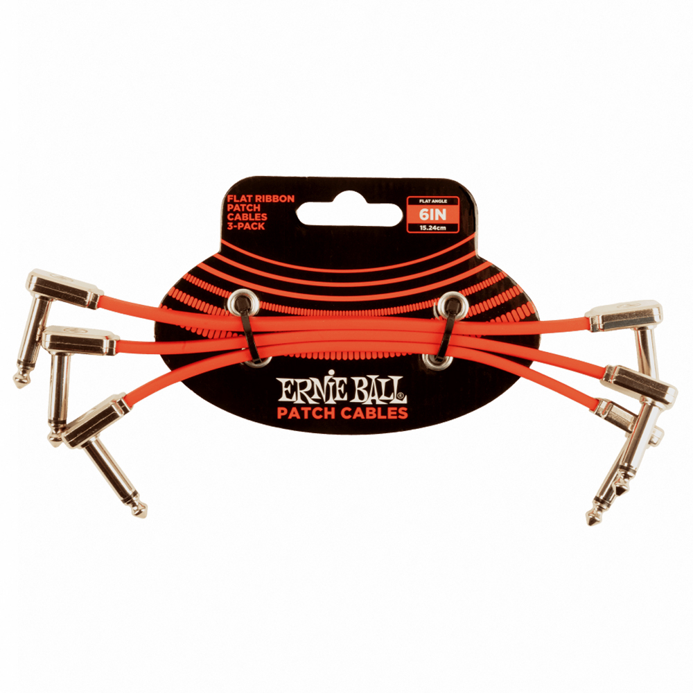 ERNIE BALL 6' Cable 3Pcs 短導線一組三條 橘紅色款【敦煌樂器】, , large