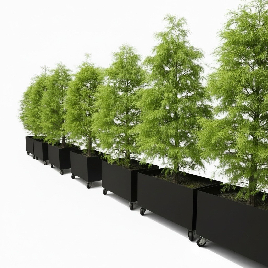 【 SHAONIANNA.TW 】黑色鐵製長型花槽 花盆 花箱 附滑輪 可移動 種植箱 陽台花盆 戶外植栽箱, , large