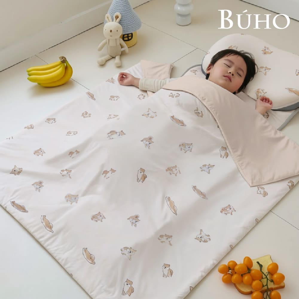 【BUHO布歐】《柴柴漫誌》零度冰眠紗涼感兒童睡墊三件組(鋪棉睡墊+涼被+記憶枕), 柴柴漫誌, large