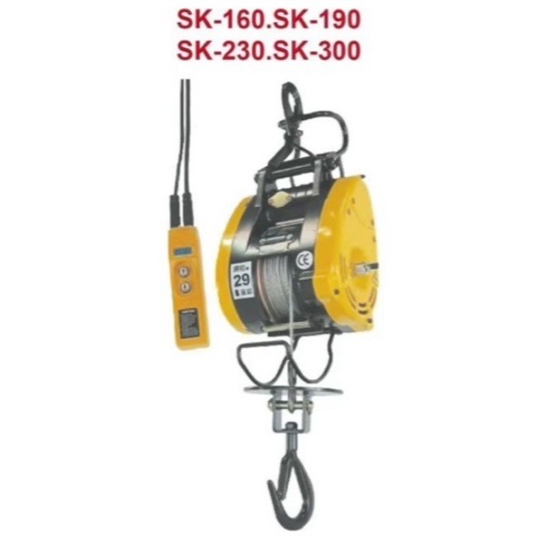 WIN五金 台灣製造 KIO基業牌 SK-300-220V 小金剛 電動吊車 捲揚機 高樓小吊車 快速捲揚機 吊猴 小乖乖 手拉吊車, , large