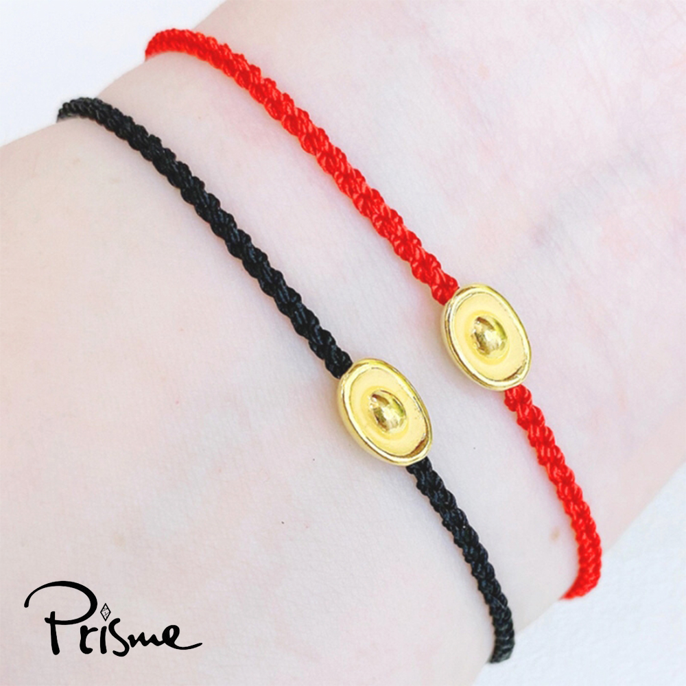 【Prisme Gold】黃金手鍊 元寶 編織手鍊 二入對組 (金重：約0.02錢&plusmn;0.01), , large