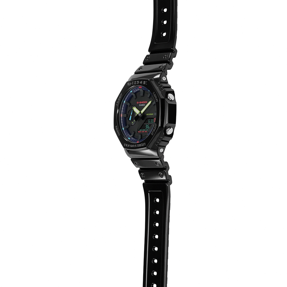 CASIO 卡西歐 G-SHOCK AI 探索虛擬彩虹系列雙顯錶 GA-2100RGB-1A, , large