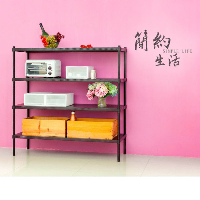 【Y HOUSE】120x45x180cm perforated plate five-layer rack perforated plate rack iron rack - black paint, , large